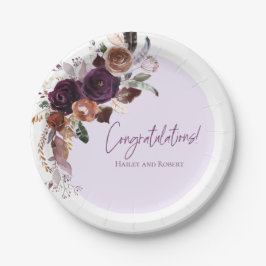 Plato De Papel Fall Winter Plum, Pink and Gold Baby Shower