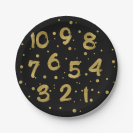 Plato De Papel Falsa cuenta regresiva de Relieves metalizados dor