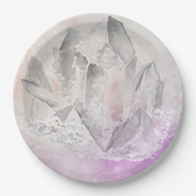 Plato De Papel Falsa energía Amethyst Chakra de la cura (Anverso)