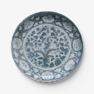 Plato De Papel Falsos chinois azules y blancos de Ming del chino