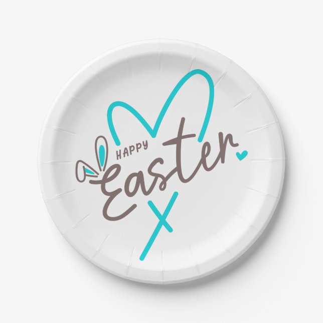 Plato De Papel Familia en juego Feliz Pascua (Anverso)