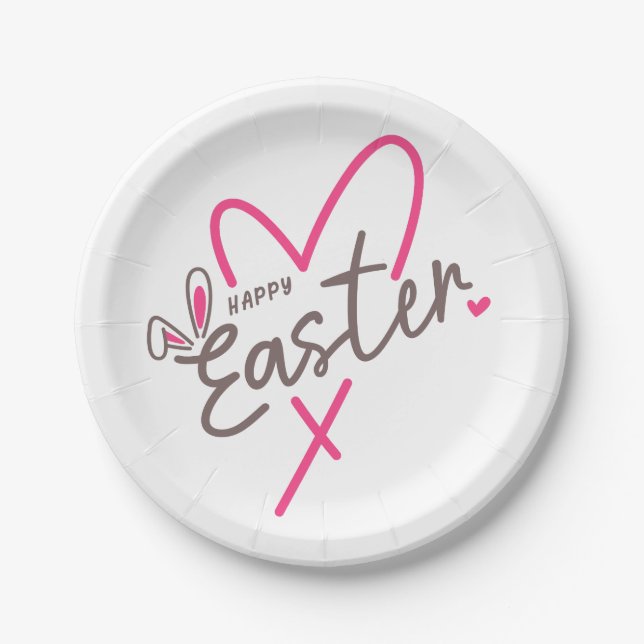 Plato De Papel Familia en juego Feliz Pascua (Anverso)