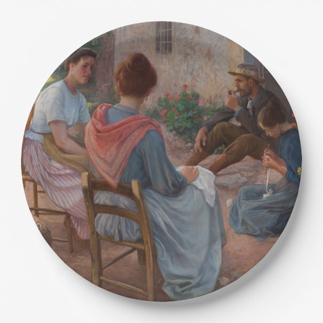 Plato De Papel Familia italiana tradicional (Italia antigua) (Anverso)