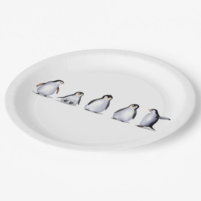 Plato De Papel Familia Penguin (Angular)