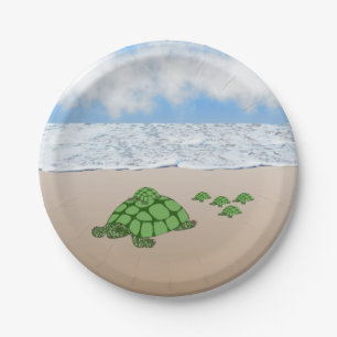 Plato De Papel Familia Terrapin de viaje