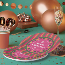 Plato De Papel Family Christmas Red