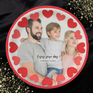 Plato De Papel Family Love birthday photo simple modern