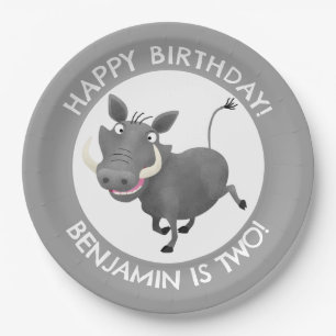 Plato De Papel Famoso cumpleaños personalizado de warthog