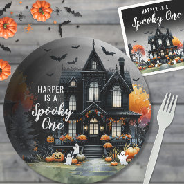 Plato De Papel Famoso Fiesta de primer cumpleaños de Halloween