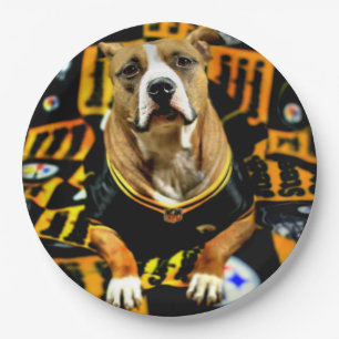 Plato De Papel Fanático de Pitbull Rescue Dog