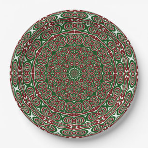 Plato De Papel Fancy Ornate Maximalist Groovy Navidades Mandala