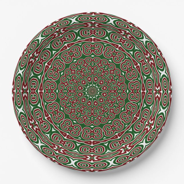 Plato De Papel Fancy Ornate Maximalist Groovy Navidades Mandala (Anverso)