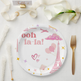 Plato De Papel Fancy Pintage Paris Eiffel Tower Fiesta Placas de 