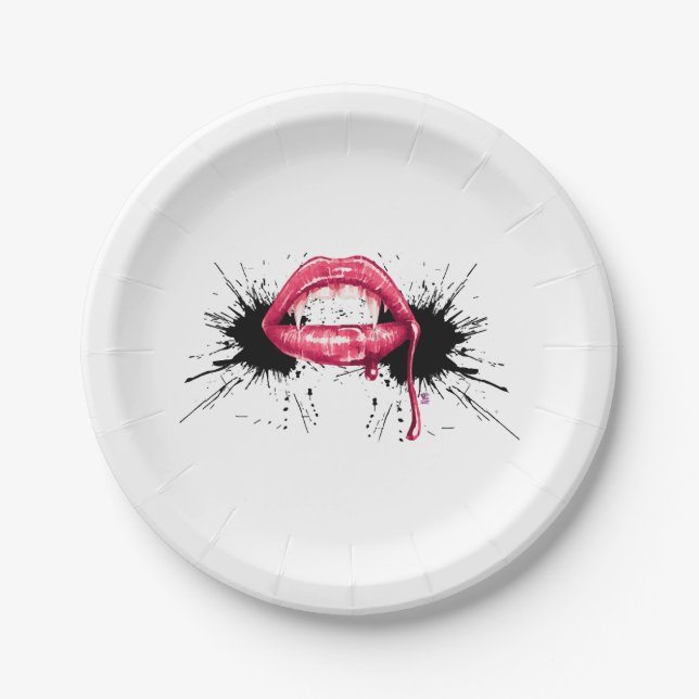 Plato De Papel Fangs Splash (Anverso)