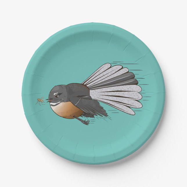 Plato De Papel Fantail Piwakawaka (Anverso)