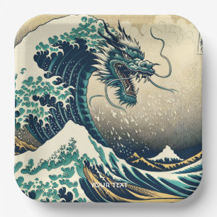 Plato De Papel Fantasía acaricia el mítico dragón japonés