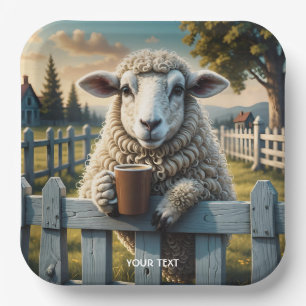 Plato De Papel Fantasía café de oveja dulce