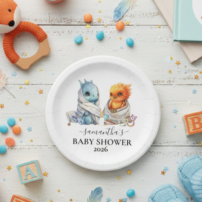 Plato De Papel Fantasia Mágica Dragón Fénix Gemelos  (Subido por el creador)