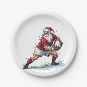 Plato De Papel Fantasía navideña en Santa Claus