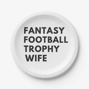 Plato De Papel Fantasía Trofeo de Fútbol Esposa Parejas divertida