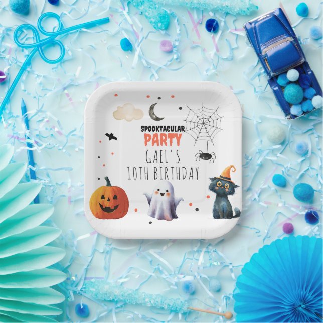 Plato De Papel Fantasma Boo Halloween Fantasma (Fiesta)
