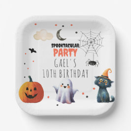 Plato De Papel Fantasma Boo Halloween Fantasma