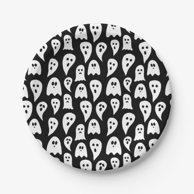 Plato De Papel Fantasma de Halloween (Anverso)