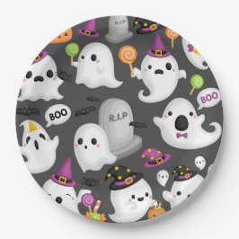 Plato De Papel Fantasma de Halloween
