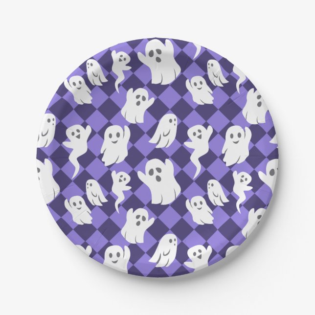 Plato De Papel Fantasma de Halloween (Anverso)