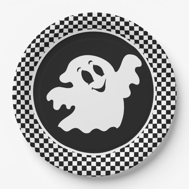 Plato De Papel Fantasma de Halloween (Anverso)