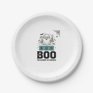 Plato De Papel Fantasma de Halloween Ciencia Divertida Vintage_1