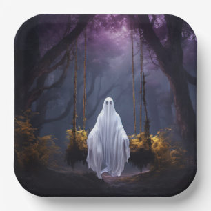 Plato De Papel Fantasma De Halloween En Swing