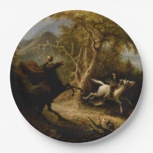 Plato De Papel Fantasma de Halloween, un jinete sin cabeza