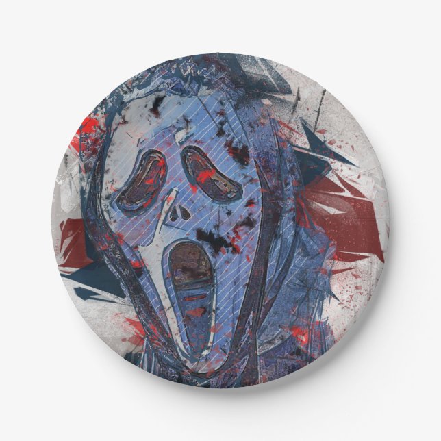 Plato De Papel Fantasma del tema de Halloween (Anverso)