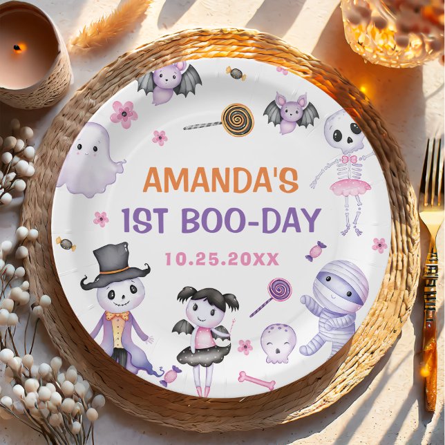 Plato De Papel Fantasma Fantasma de Halloween Primer Fiesta de cu (Subido por el creador)