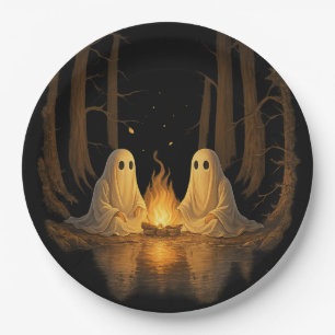 Plato De Papel Fantasma Fantasma Fantasma Arte Forestal Nocturno