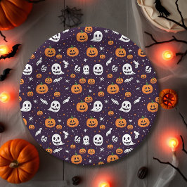 Plato De Papel Fantasma, fiesta de Halloween de Ghouls & Pumpkins