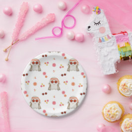 Plato De Papel Fantasma floral Retro Halloween Cute Niños