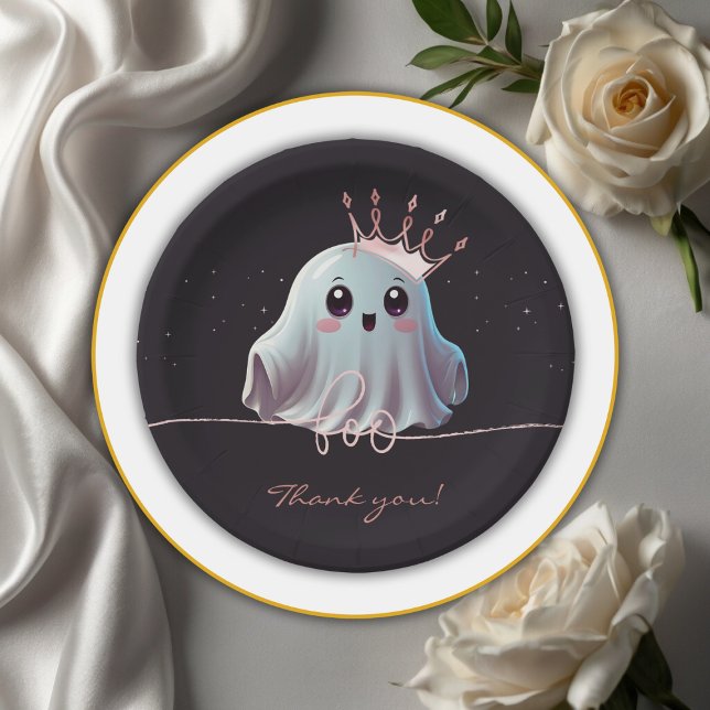 Plato De Papel Fantasma Halloween Baby Shower Little Boo (Subido por el creador)