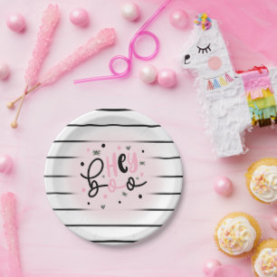 Plato De Papel Fantasma irlandés Hey Boo Halloween Rosa Cumpleaño