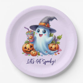 Plato De Papel Fantasma lindo con bebidas espeluznantes, Hallowee