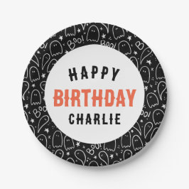 Plato De Papel Fantasma personal Niños Halloween Cumpleaños