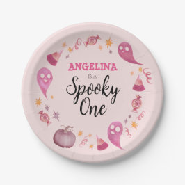 Plato De Papel Fantasma Primera fiesta de cumpleaños de Halloween