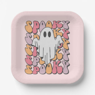Plato De Papel Fantasma retro fantasmal