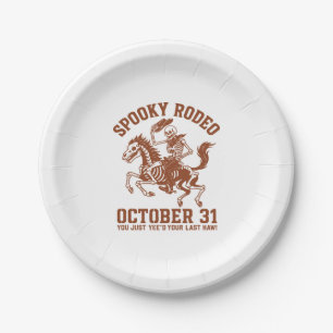 Plato De Papel Fantasma Rodeo Halloween Octubre 31