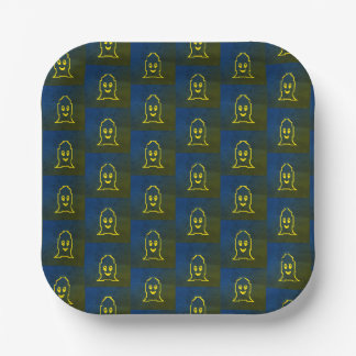 Plato De Papel Fantasma sonriente lindo