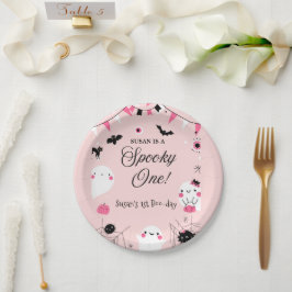 Plato De Papel Fantasma Un cumpleaños de Halloween