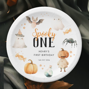 Plato De Papel Fantasma Un cumpleaños de Halloween
