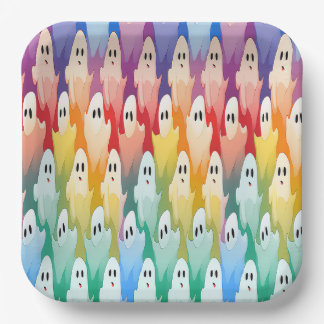 Plato De Papel Fantasmas de arco iris