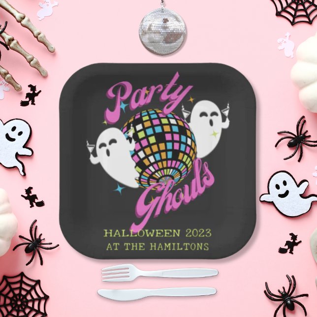 Plato De Papel Fantasmas de Halloween del Fiesta Retro Ghouls (Subido por el creador)